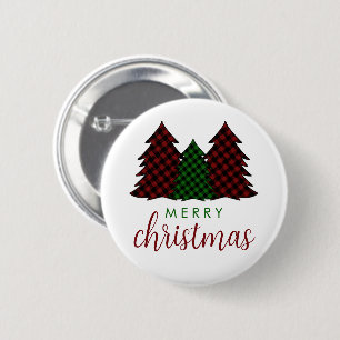 Chapa Redonda De 5 Cm Árbol de navidad del patrón revestido de navidad
