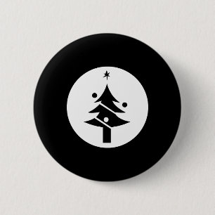 Chapa Redonda De 5 Cm Árbol de Navidad en círculo