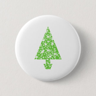 Chapa Redonda De 5 Cm Árbol de navidad en verde y blanco