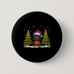 Chapa Redonda De 5 Cm Árbol de Navidad enciende a Navidades de Dachshund