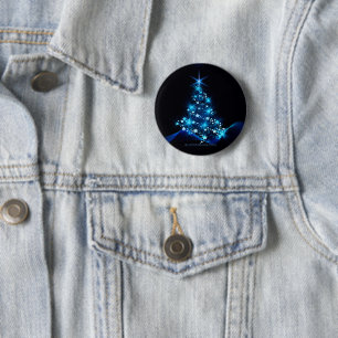 Chapa Redonda De 5 Cm Árbol de Navidad estilizado y brillante de Slipper