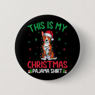 Chapa Redonda De 5 Cm Árbol de Navidad feo ilumina a Navidades de perro