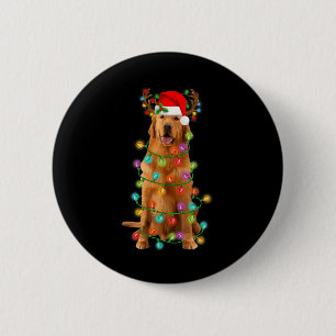 Chapa Redonda De 5 Cm Árbol de Navidad Golden Retriever enciende perro d