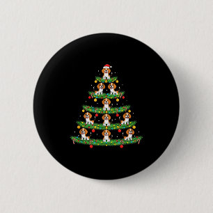 Chapa Redonda De 5 Cm Árbol de Navidad para Perros, Diseño Navideño de C
