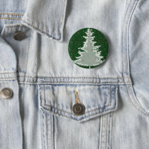 Chapa Redonda De 5 Cm Árbol de Navidad Resplandor Invernal Encantado