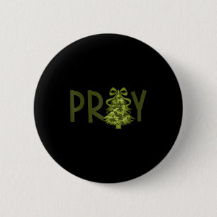Chapa Redonda De 5 Cm Árbol de oración Xmas Camo Cristiano Navidad Fe Ho