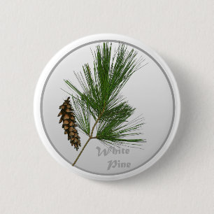 Chapa Redonda De 5 Cm Árbol de pino blanco