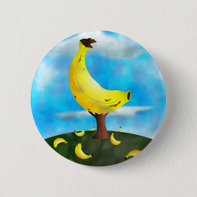 Chapa Redonda De 5 Cm Árbol de plátano (Anverso)