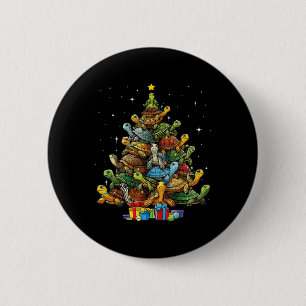 Chapa Redonda De 5 Cm Árbol de tortuga Árbol de Navidad Adorable Turtle