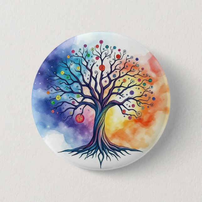 Chapa Redonda De 5 Cm Árbol de vida (Anverso)