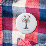 Chapa Redonda De 5 Cm Árbol de vida<br><div class="desc">Este botón decorativo del árbol de la vida se imprime con un diseño de árbol de mosaico. Cambie las palabras si lo desea. Mosaico original © Michele Davies</div>