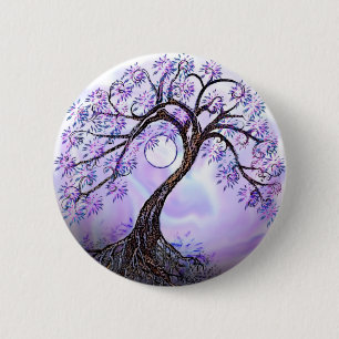 Chapa Redonda De 5 Cm Árbol de vida Lavendar