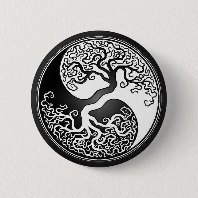Chapa Redonda De 5 Cm Árbol de Yin Yang (Anverso)