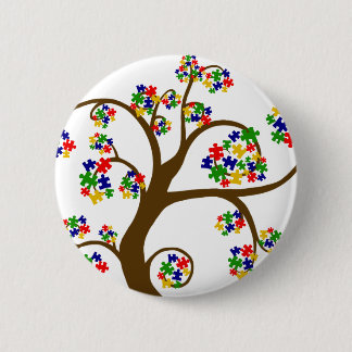 Chapa Redonda De 5 Cm Árbol del autismo de la vida