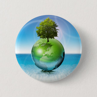 Chapa Redonda De 5 Cm Árbol del mundo - concepto de la ecología