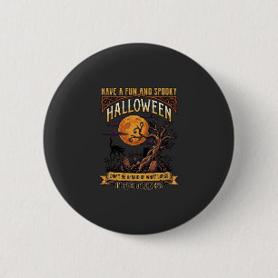 Chapa Redonda De 5 Cm Árbol espeluznante de Halloween Luna llena Gato ne