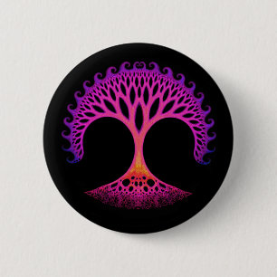 Chapa Redonda De 5 Cm Árbol fractal de inspiración de vida