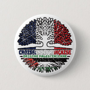 Chapa Redonda De 5 Cm Árbol francés palestino-palestino basado en raíces