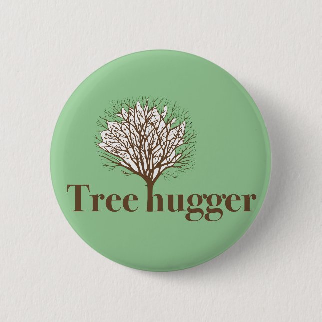Chapa Redonda De 5 Cm Árbol Hugger con el ilustracion del árbol (Anverso)