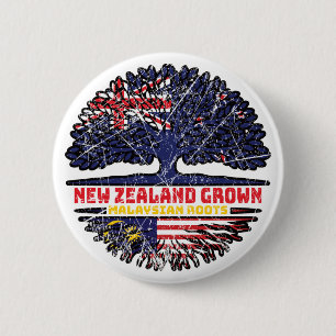 Chapa Redonda De 5 Cm Árbol malasio neozelandés neozelandés