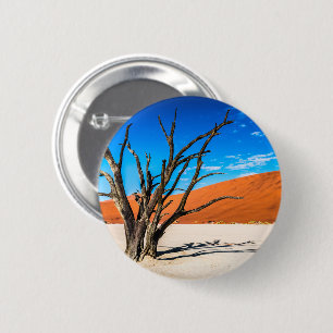 Chapa Redonda De 5 Cm Árbol muerto en Deadvlei, Namibia