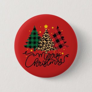 Chapa Redonda De 5 Cm Árboles de Navidad de cuadros y estampado de anima