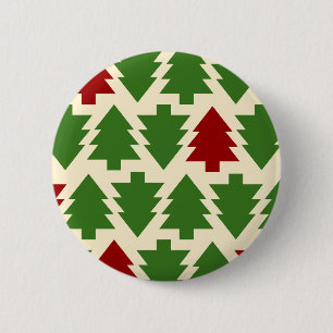 Chapa Redonda De 5 Cm Árboles de Navidad Patrón de Fiesta