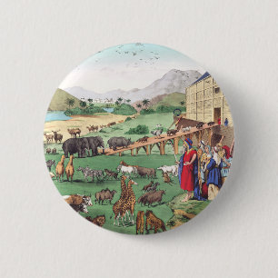Chapa Redonda De 5 Cm Arca de Noé con animales