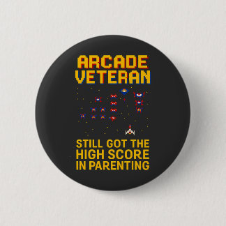 Chapa Redonda De 5 Cm Arcade Dad Pixel Art - Retro Gamer