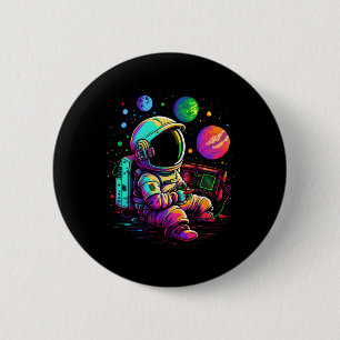 Chapa Redonda De 5 Cm Arcade Planets Universe Gaming Astronauta