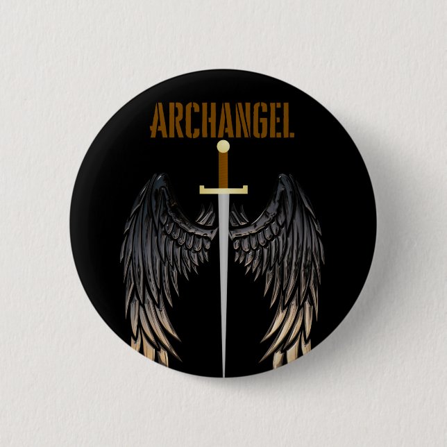CHAPA REDONDA DE 5 CM ARCHANGEL SWORD (Anverso)