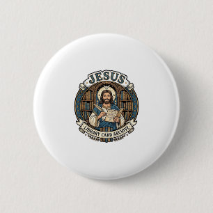 Chapa Redonda De 5 Cm Archivo de Tarjeta de la Biblioteca de Jesús Archi