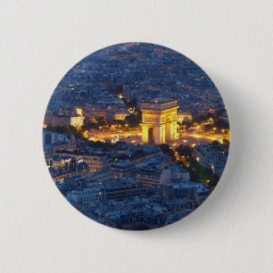 Chapa Redonda De 5 Cm Arco de Triunfo París Francia Ciudad Cosmopolita