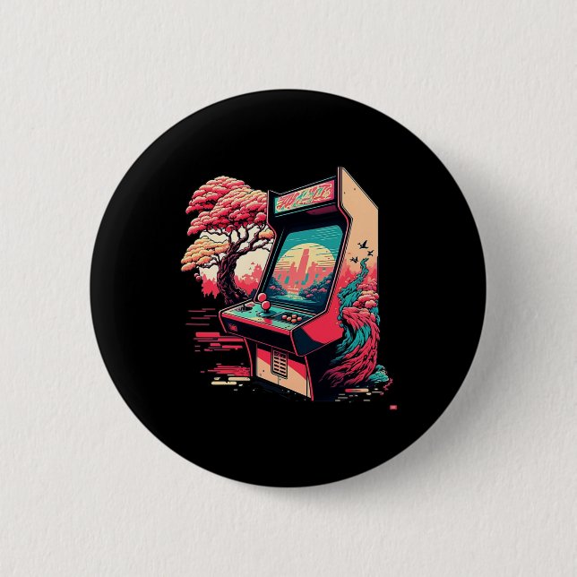 Chapa Redonda De 5 Cm Arco de videojuegos (Anverso)