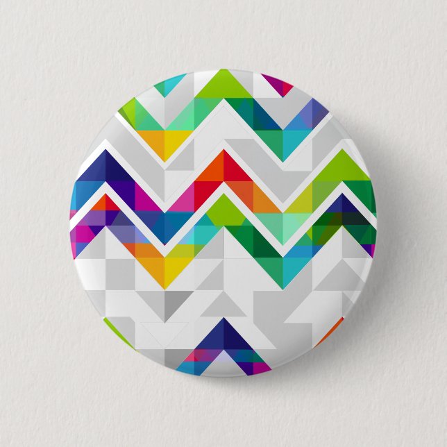 Chapa Redonda De 5 Cm Arco iris de Chevron (Anverso)