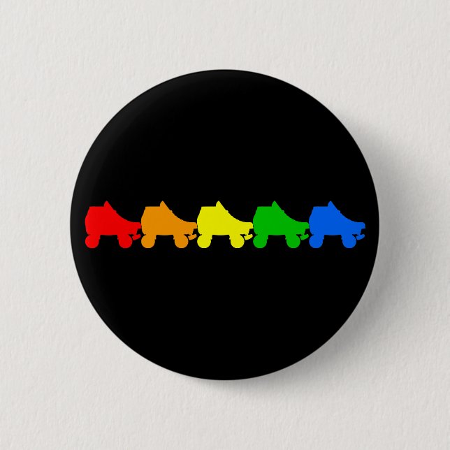 Chapa Redonda De 5 Cm arco iris del patín de ruedas (Anverso)
