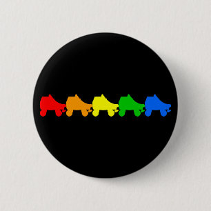 Chapa Redonda De 5 Cm arco iris del patín de ruedas