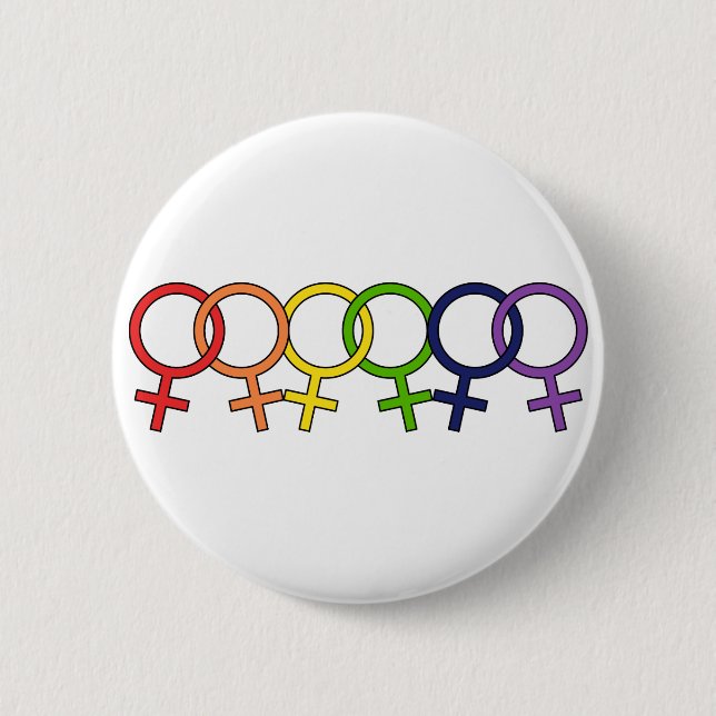 Chapa Redonda De 5 Cm Arco iris femenino entrelazado (Anverso)