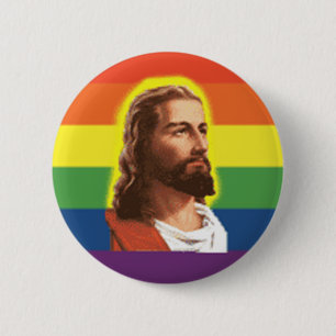 Chapa Redonda De 5 Cm Arco iris-Jesús