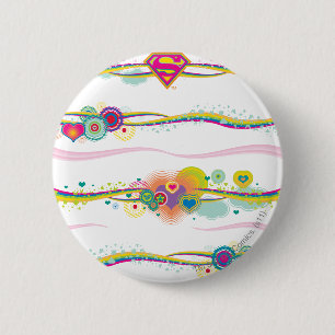 Chapa Redonda De 5 Cm Arco iris retro de Supergirl