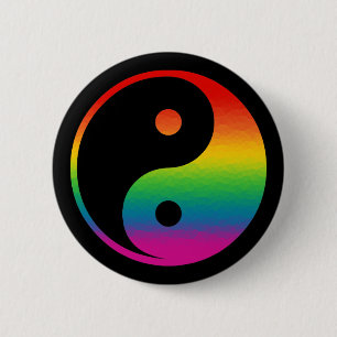 Chapa Redonda De 5 Cm Arco iris Yin Yang
