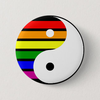 Chapa Redonda De 5 Cm Arco iris Yin Yang