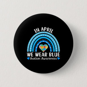 Chapa Redonda De 5 Cm Arcoiris Abril Usamos Autismo Azul Conciencia Homb