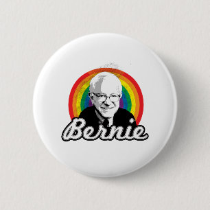 Chapa Redonda De 5 Cm Arcoíris Bernie - Política LGBT -