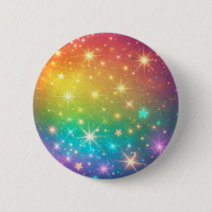 Chapa Redonda De 5 Cm Arcoíris colorido estrella espacio