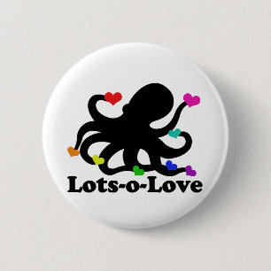 Chapa Redonda De 5 Cm Arcoiris Corazones Octopus Mucho amor