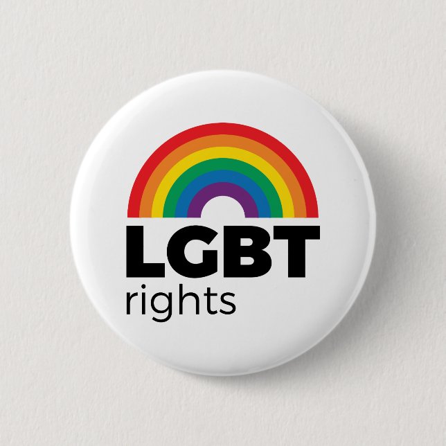 Chapa Redonda De 5 Cm Arcoiris de derechos LGBT (Anverso)