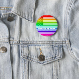 Chapa Redonda De 5 Cm Arcoiris de la bandera de los EE.UU. - Vale la pen