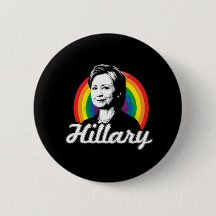 Chapa Redonda De 5 Cm Arcoíris Hillary - Política LGBT -