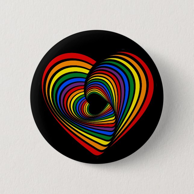 Chapa Redonda De 5 Cm Arcoiris Twist Heart (Anverso)